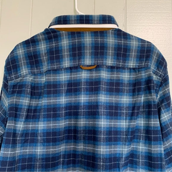 NWT Men’s Blue Grey Plaid ORVIS Long Sleeve Button Down Perfect Flannel Shirt - Picture 8 of 10
